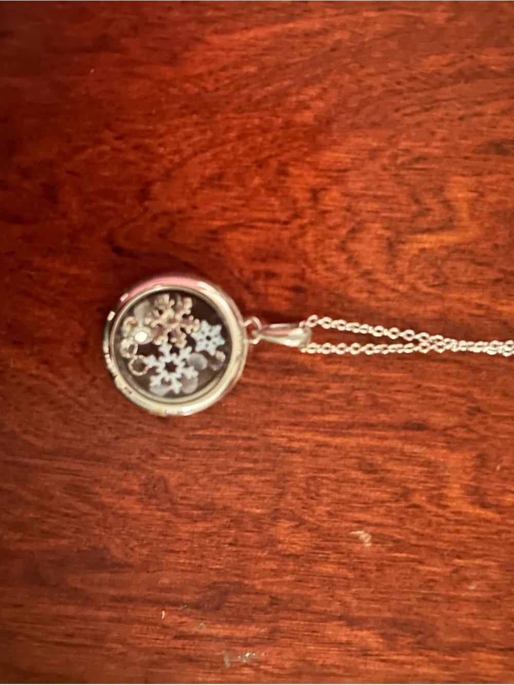 Silver Snowflake Charm Pendant Necklace - Silver- Origami Owl - Picture 3 of 5